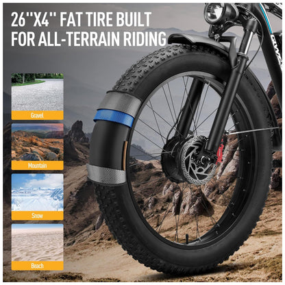 Bicicleta Elétrica Qweepei E7 48V, Motor 3000W, Bateria 48V 23Ah Removível, Suspensão Total com Garfo Dianteiro Trava e Amortecedor Traseiro, Freios Hidráulicos a Disco Duplos, Rodas 24 26 Todo Terreno, 7 Marchas, Display LCD Inteligente, PRETA