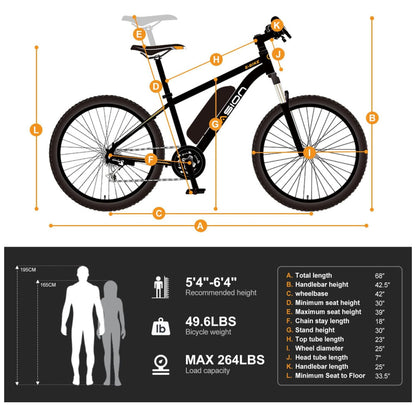 Bicicleta Elétrica Jasion EB5 – Aro 20", Dobrável, 7 Velocidades, Bateria Removível 36V/10.4Ah, Cor Preta