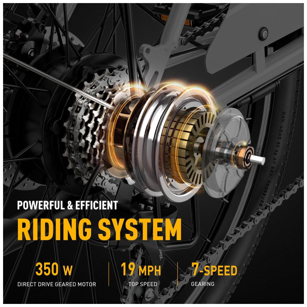 Bicicleta Elétrica Heybike Cityscape Branca Autonomia 64 km, Velocidade 37 km h, Rodas 26 , Câmbio 7 Marchas, Quadro Step Through, Freios a Disco