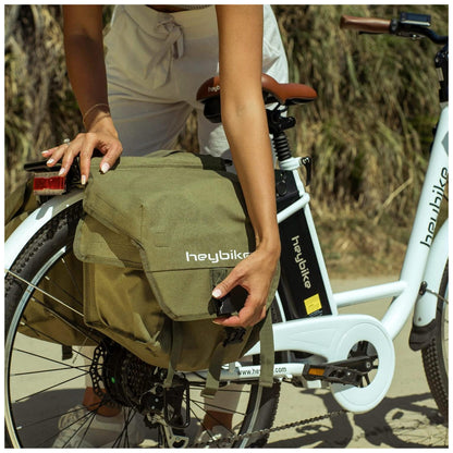 Bicicleta Elétrica Heybike Cityscape Branca Autonomia 64 km, Velocidade 37 km h, Rodas 26 , Câmbio 7 Marchas, Quadro Step Through, Freios a Disco