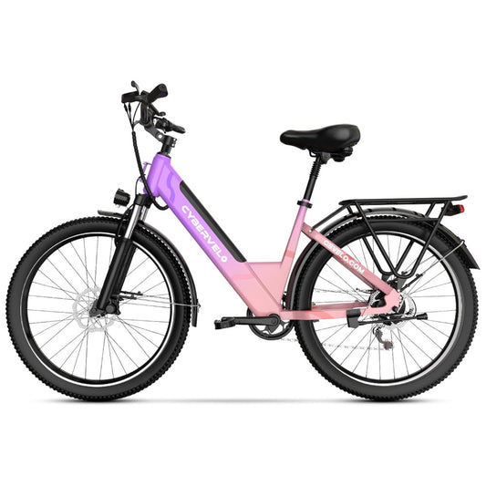 Bicicleta Elétrica Cybervelo EK2 1500W Pico, Autonomia 128km, Suspensão Completa, Freios a Disco, Tela LCD, 7 Velocidades – Aço Reforçado, Gradiente de Cor