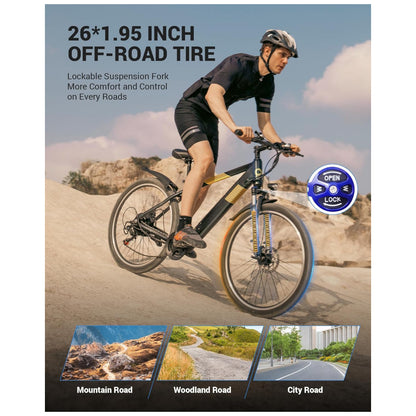 Bicicleta Elétrica Mountain Bike MULTIJOY EB263 – Motor 700 W, Bateria Oculta 48V 7,8Ah, 21 Velocidades, Suspensão Frontal, Freios a Disco