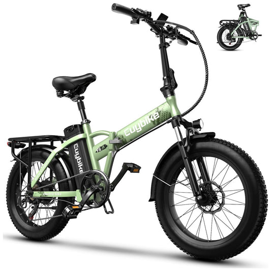 Bicicleta Elétrica Dobrável bluebiko F6B com Motor Brushless 750W Pico 1000W , Bateria Removível 48V 20Ah, Freios a Disco Duplos e Sistema de Transmissão 7 Velocidades e autonomia de 128km, Verde F6B