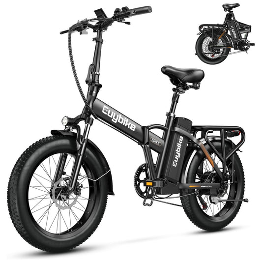 Bicicleta Elétrica Dobrável Bluebiko F6B com Motor Brushless 750W Pico 1000W , Bateria Removível 48V 20Ah, Freios a Disco Duplos e Sistema de Transmissão 7 Velocidades e autonomia de 128km, F6B Black