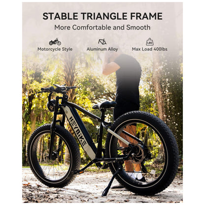 Bicicleta Elétrica Heybike Brawn 750W Pico 1200W – Bateria Removível 48V 18Ah, Rodas 26", Suspensão Hidráulica, Freios a Disco, Câmbio Shimano 7V, Visor LCD e App Smart – Preta