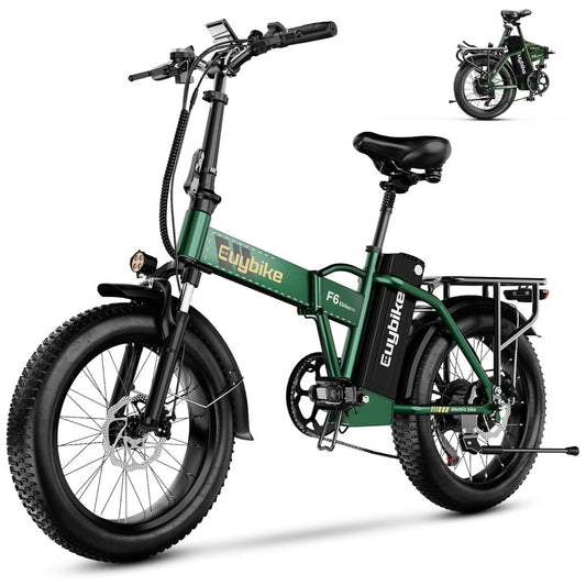 Bicicleta Elétrica Dobrável bluebiko F6B com Motor Brushless 750W Pico 1000W , Bateria Removível 48V 20Ah, Freios a Disco Duplos e Sistema de Transmissão 7 Velocidades e autonomia de 128km, Verde F6F
